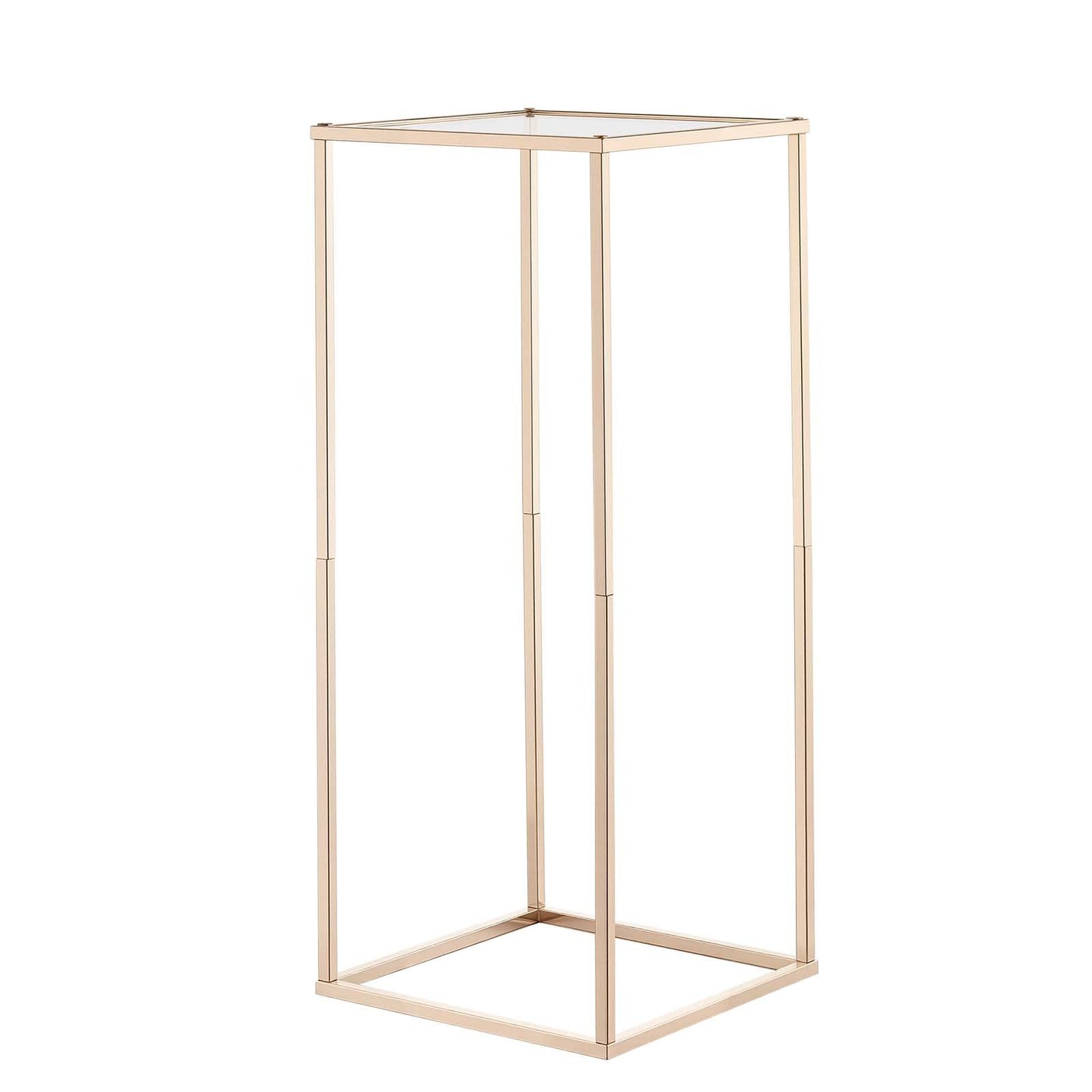 Wedding Flower Stand, 10PCS 60cm Column Flower Stand, Floral Stands with Acrylic Laminate, Gold Rectangular V952-HLHJLFT10J60VMTKM001V0