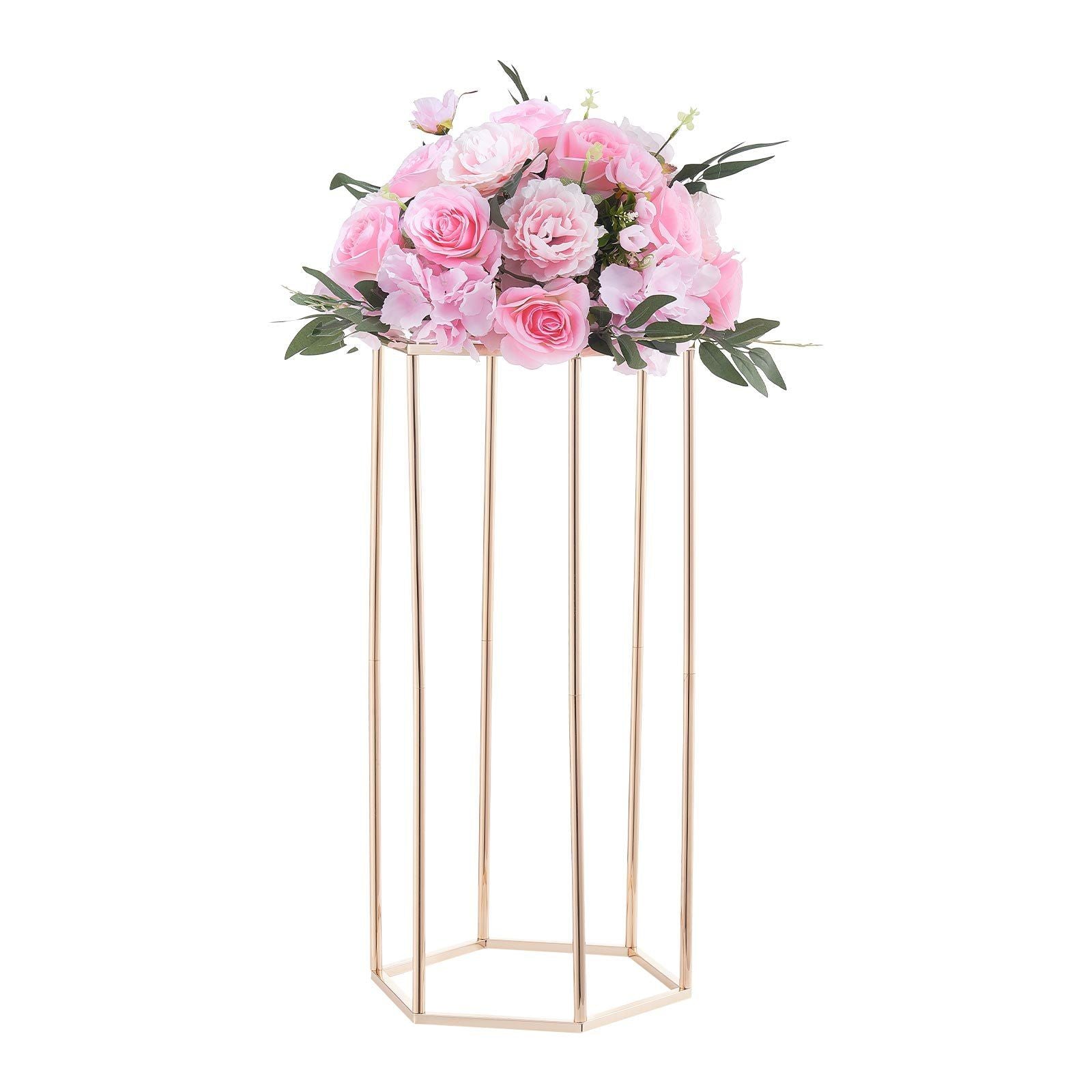 Wedding Flower Stand, 10PCS 60cm Column Flower Stand, Floral Stands with Acrylic Laminate, Hexagonal Cubic V952-HLHJLFT10J60YUXKY001V0