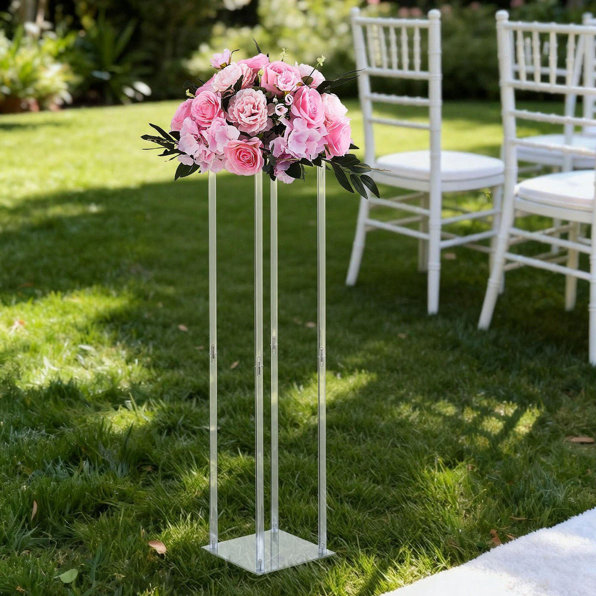 Wedding Flower Stand, 10PCS 80cm Column Flower Stand, Floral Stands with Acrylic Laminate, Cylindrical Cubic V952-HLHJLFT10J806TMWQ001V0