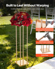 Wedding Flower Stand, 10PCS 80cm Column Flower Stand, Floral Stands with Metal Laminate, Cylindrical Cubic V952-HLHJLFT10J80A3YYA001V0