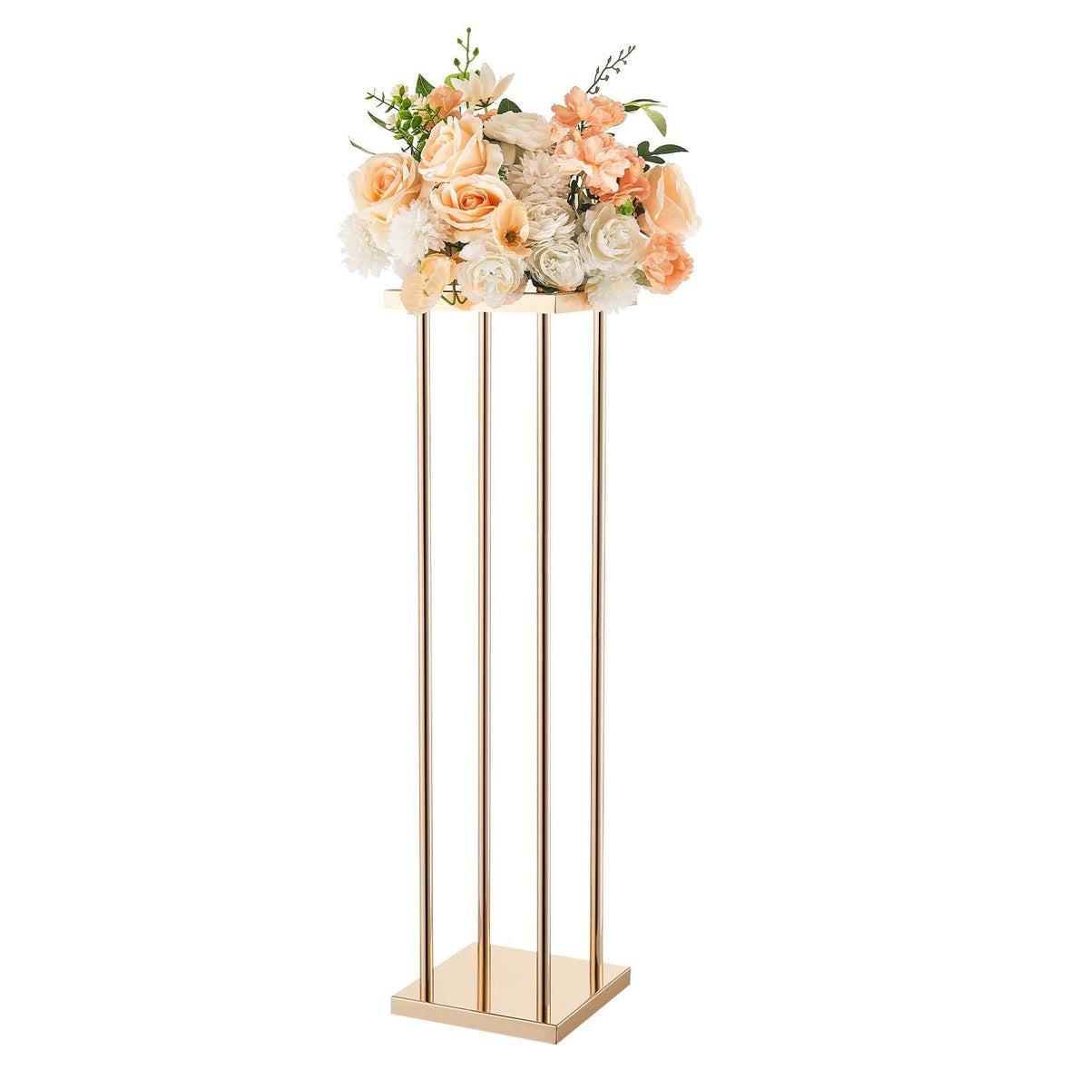 Wedding Flower Stand, 10PCS 80cm Column Flower Stand, Floral Stands with Metal Laminate, Cylindrical Cubic V952-HLHJLFT10J80A3YYA001V0