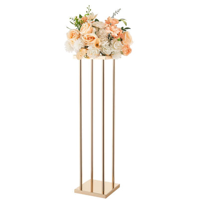 Wedding Flower Stand, 10PCS 80cm Column Flower Stand, Floral Stands with Metal Laminate, Cylindrical Cubic V952-HLHJLFT10J80A3YYA001V0