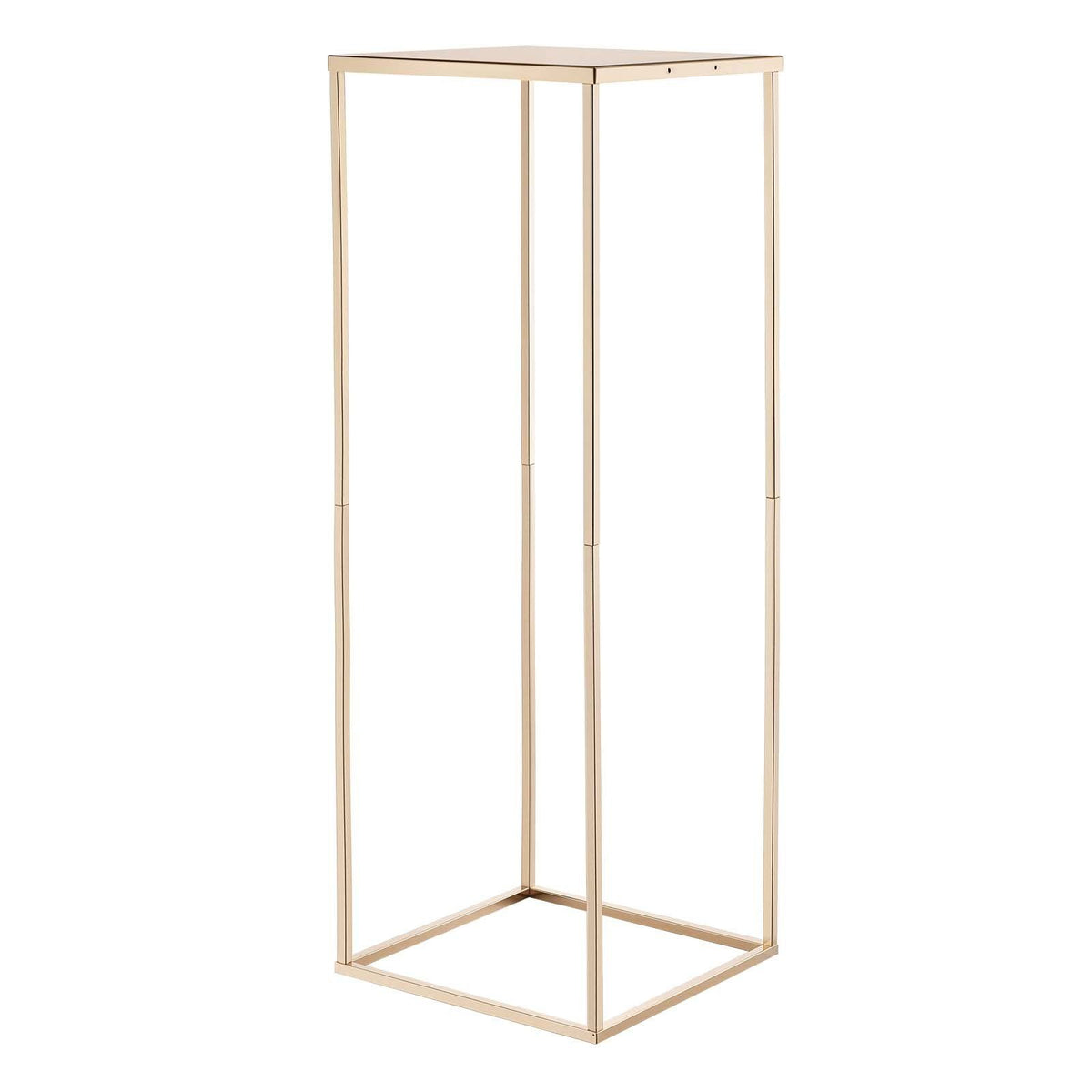 Wedding Flower Stand, 10PCS 80cm Column Flower Stand, Floral Stands with Metal Laminate, Gold Rectangular V952-HLHJLFT10J80SU4X0001V0