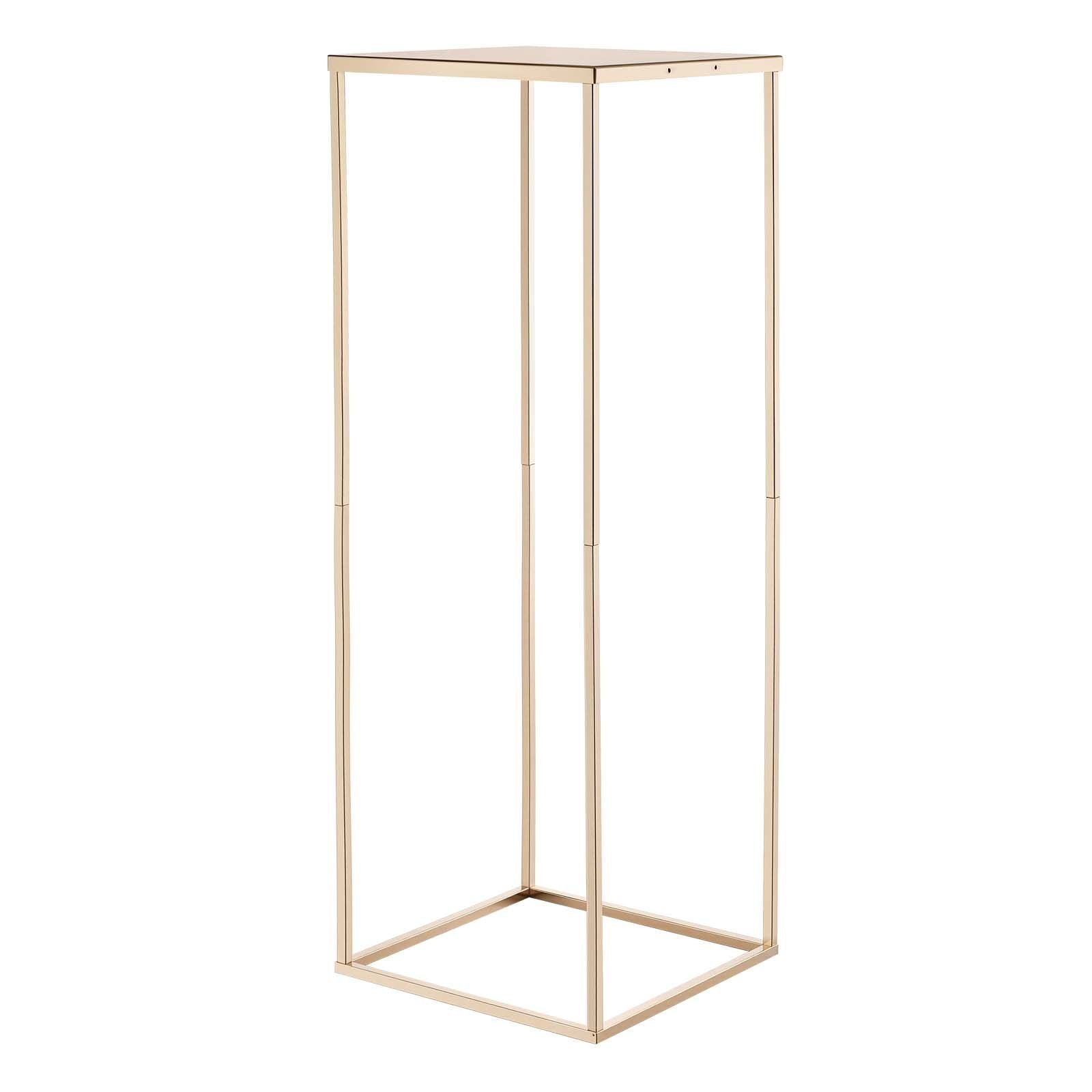 Wedding Flower Stand, 10PCS 80cm Column Flower Stand, Floral Stands with Metal Laminate, Gold Rectangular V952-HLHJLFT10J80SU4X0001V0