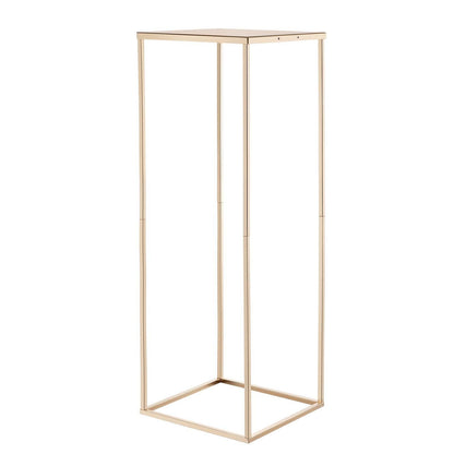 Wedding Flower Stand, 10PCS 80cm Column Flower Stand, Floral Stands with Metal Laminate, Gold Rectangular V952-HLHJLFT10J80SU4X0001V0