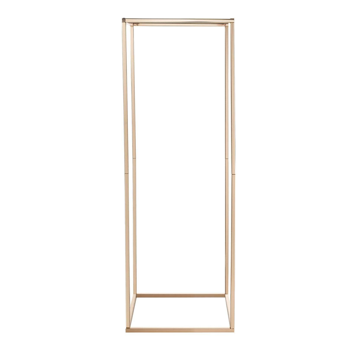 Wedding Flower Stand, 10PCS 80cm Column Flower Stand, Floral Stands with Metal Laminate, Gold Rectangular V952-HLHJLFT10J80SU4X0001V0