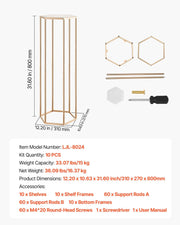 Wedding Flower Stand, 10PCS 80cm Column Flower Stand, Floral Stands with Acrylic Laminate, Hexagonal Cubic V952-HLHJLFT10J80XDSZ1001V0