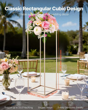 Wedding Flower Stand, 10PCS 80cm Column Flower Stand, Floral Stands with Hidden Screw, Rectangular Cubic V952-HLHJLFT10J80Y446M001V0