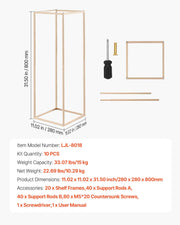 Wedding Flower Stand, 10PCS 80cm Column Flower Stand, Floral Stands with Hidden Screw, Rectangular Cubic V952-HLHJLFT10J80Y446M001V0