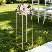 Wedding Flower Stand, 10PCS 80cm Column Flower Stand, Floral Stands with Hidden Screw, Rectangular Cubic V952-HLHJLFT10J80Y446M001V0