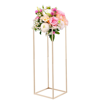 Wedding Flower Stand, 10PCS 80cm Column Flower Stand, Floral Stands with Hidden Screw, Rectangular Cubic V952-HLHJLFT10J80Y446M001V0