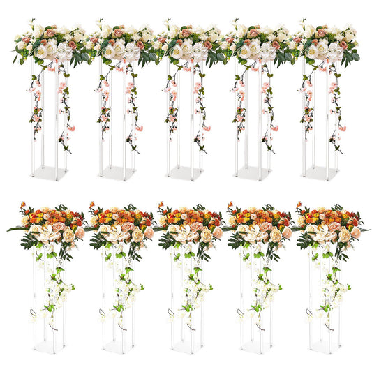10PCS 23.6inch/60cm High Wedding Flower Stand, With Acrylic Laminate,Acrylic Vase Column Geometric V952-HLHJLFTJXKTLPNM7WV0