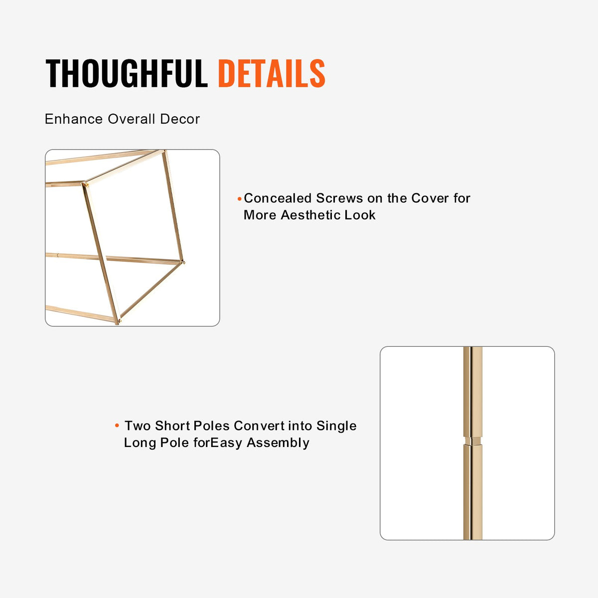 2PCS 31.5inch/80cm High Wedding Flower Stand, Metal Vase Column Geometric Centerpiece Stands, Gold V952-HLHJLFTJXKWCGALT3V0