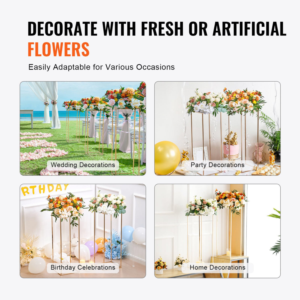 2PCS 31.5inch/80cm High Wedding Flower Stand, With Acrylic Laminate,Metal Vase Column Geometric Centerpiece V952-HLHJLFTJXKYLBM79EV0