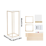 2PCS 31.5inch/80cm High Wedding Flower Stand, With Acrylic Laminate,Metal Vase Column Geometric Centerpiece V952-HLHJLFTJXKYLBM79EV0