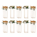 10PCS 31.5inch/80cm High Wedding Flower Stand, With Acrylic Laminate,Metal Vase Column Geometric Centerpiece V952-HLHJLFTJXKYLGS0OLV0