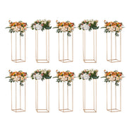 10PCS 31.5inch/80cm High Wedding Flower Stand, With Acrylic Laminate,Metal Vase Column Geometric Centerpiece V952-HLHJLFTJXKYLGS0OLV0