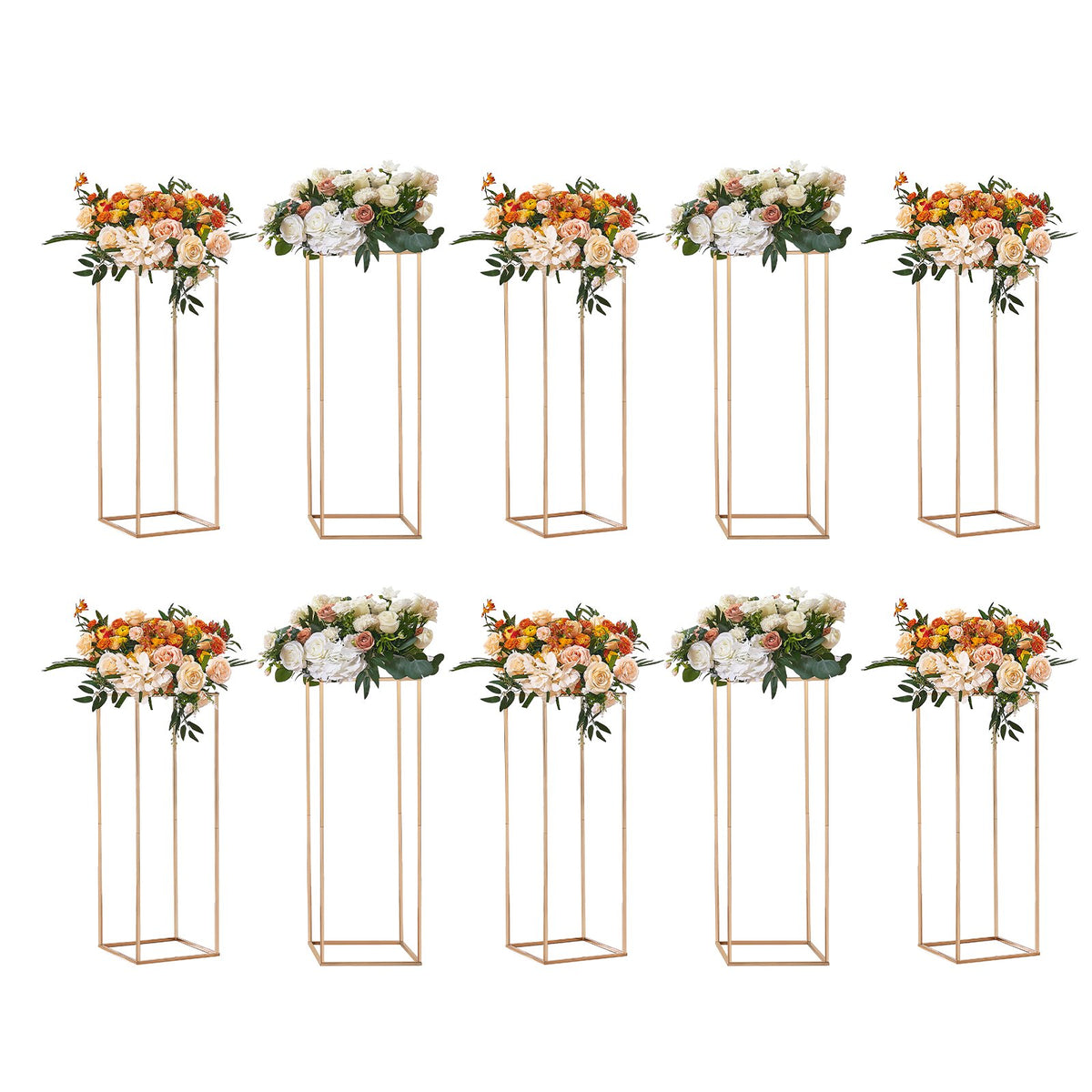 10PCS 31.5inch/80cm High Wedding Flower Stand, With Acrylic Laminate,Metal Vase Column Geometric Centerpiece V952-HLHJLFTJXKYLGS0OLV0
