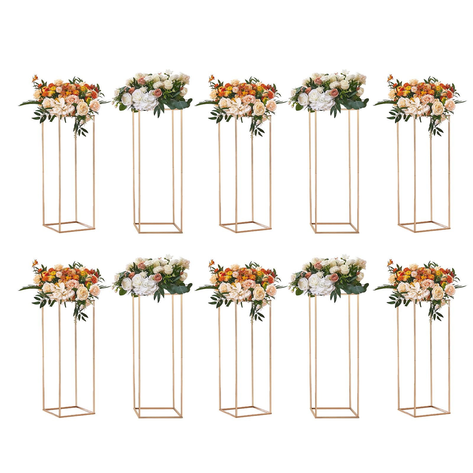 10PCS 31.5inch/80cm High Wedding Flower Stand, With Acrylic Laminate,Metal Vase Column Geometric Centerpiece V952-HLHJLFTJXKYLGS0OLV0