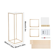 10PCS 31.5inch/80cm High Wedding Flower Stand, With Acrylic Laminate,Metal Vase Column Geometric Centerpiece V952-HLHJLFTJXKYLGS0OLV0