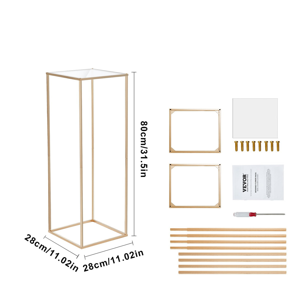 10PCS 31.5inch/80cm High Wedding Flower Stand, With Acrylic Laminate,Metal Vase Column Geometric Centerpiece V952-HLHJLFTJXKYLGS0OLV0