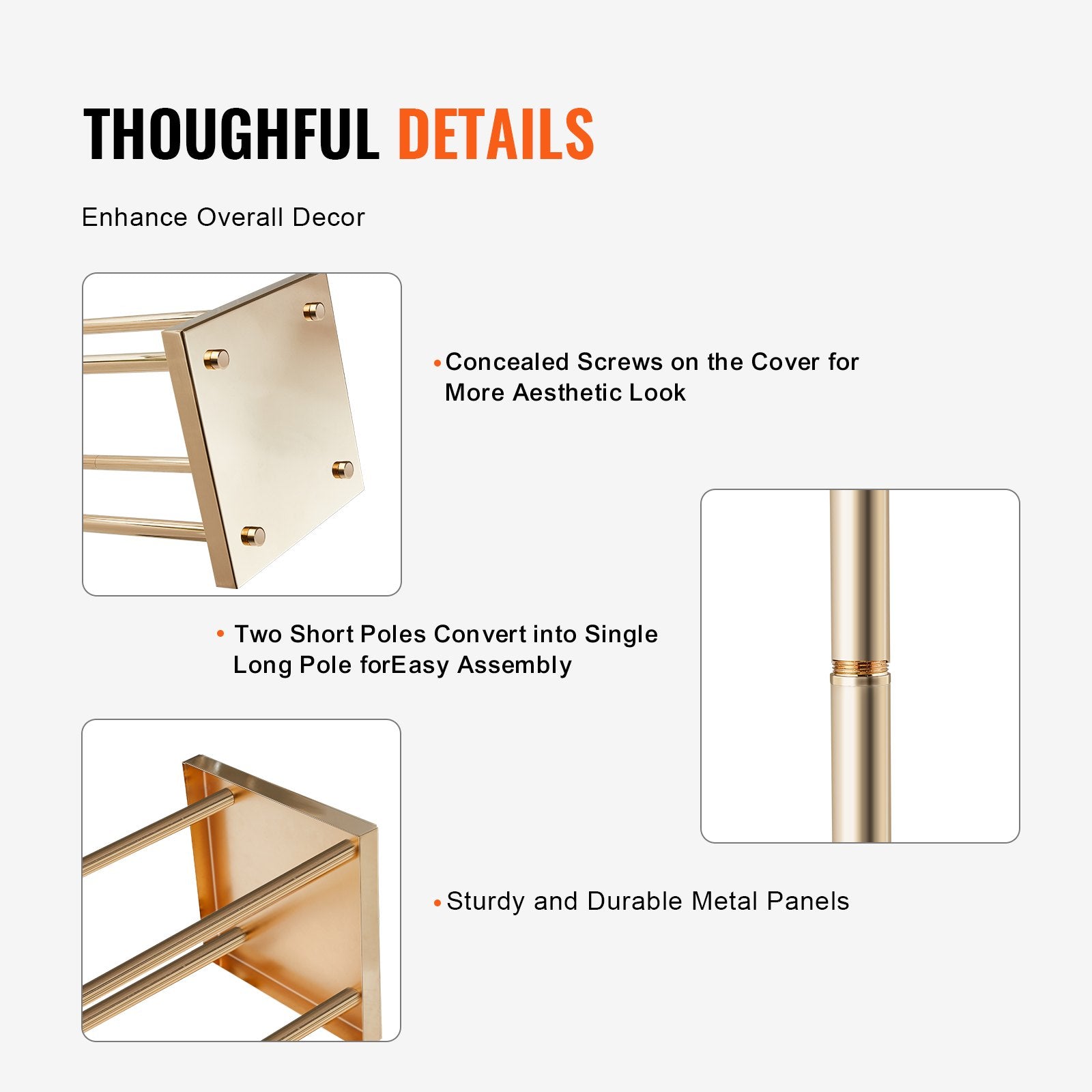 4PCS Gold Metal Column Wedding Flower Stand, 23.6inch /60cm High With Metal Laminate, Vase Geometric V952-HLHJLFTZTCBJORF4QV0
