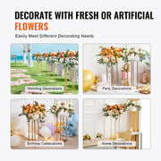 4PCS Gold Metal Column Wedding Flower Stand, 23.6inch /60cm High With Metal Laminate, Vase Geometric V952-HLHJLFTZTCBJORF4QV0