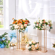 4PCS Gold Metal Column Wedding Flower Stand, 23.6inch /60cm High With Metal Laminate, Vase Geometric V952-HLHJLFTZTCBJORF4QV0