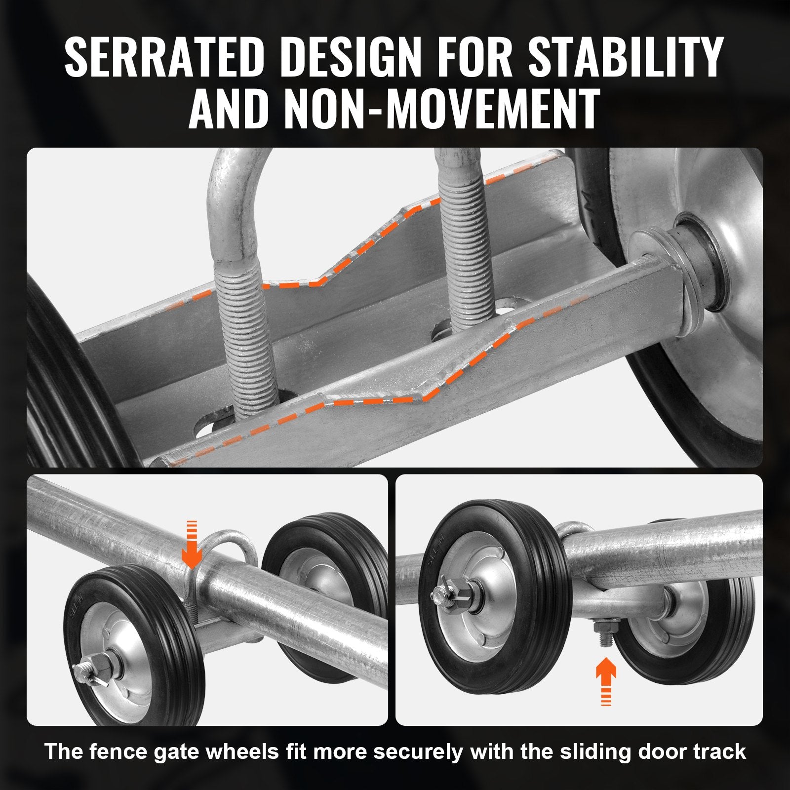 Sliding Gate Kit 6" Heavy Duty Rolling Hardware for Door 600 lbs Load V952-HLHMJLJ6INCHGYJBVV0