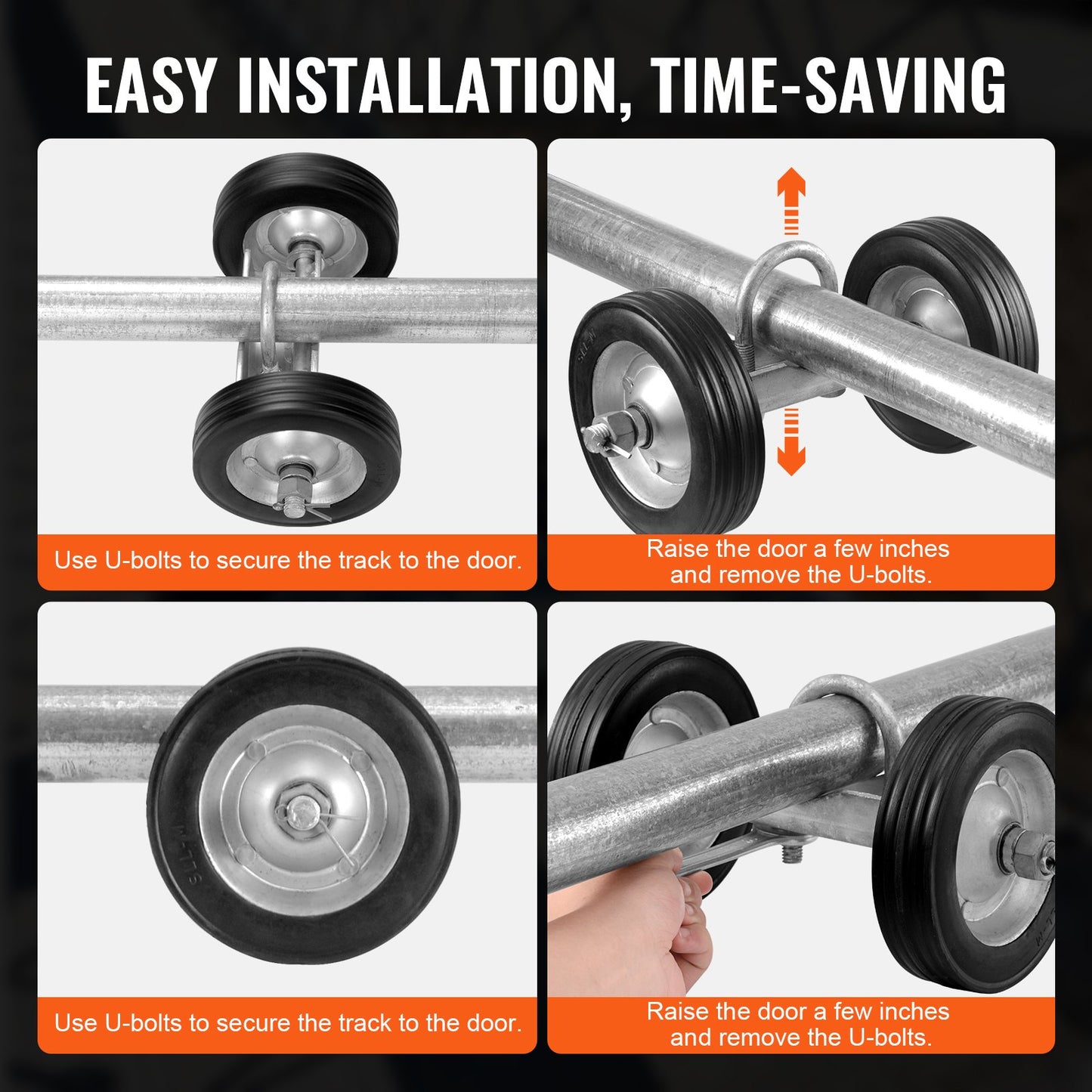 Sliding Gate Kit 6" Heavy Duty Rolling Hardware for Door 600 lbs Load V952-HLHMJLJ6INCHGYJBVV0