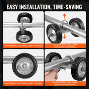Sliding Gate Kit 6" Heavy Duty Rolling Hardware for Door 600 lbs Load V952-HLHMJLJ6INCHGYJBVV0