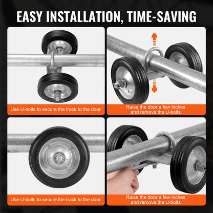 Sliding Gate Kit 6" Heavy Duty Rolling Hardware for Door 600 lbs Load V952-HLHMJLJ6INCHGYJBVV0