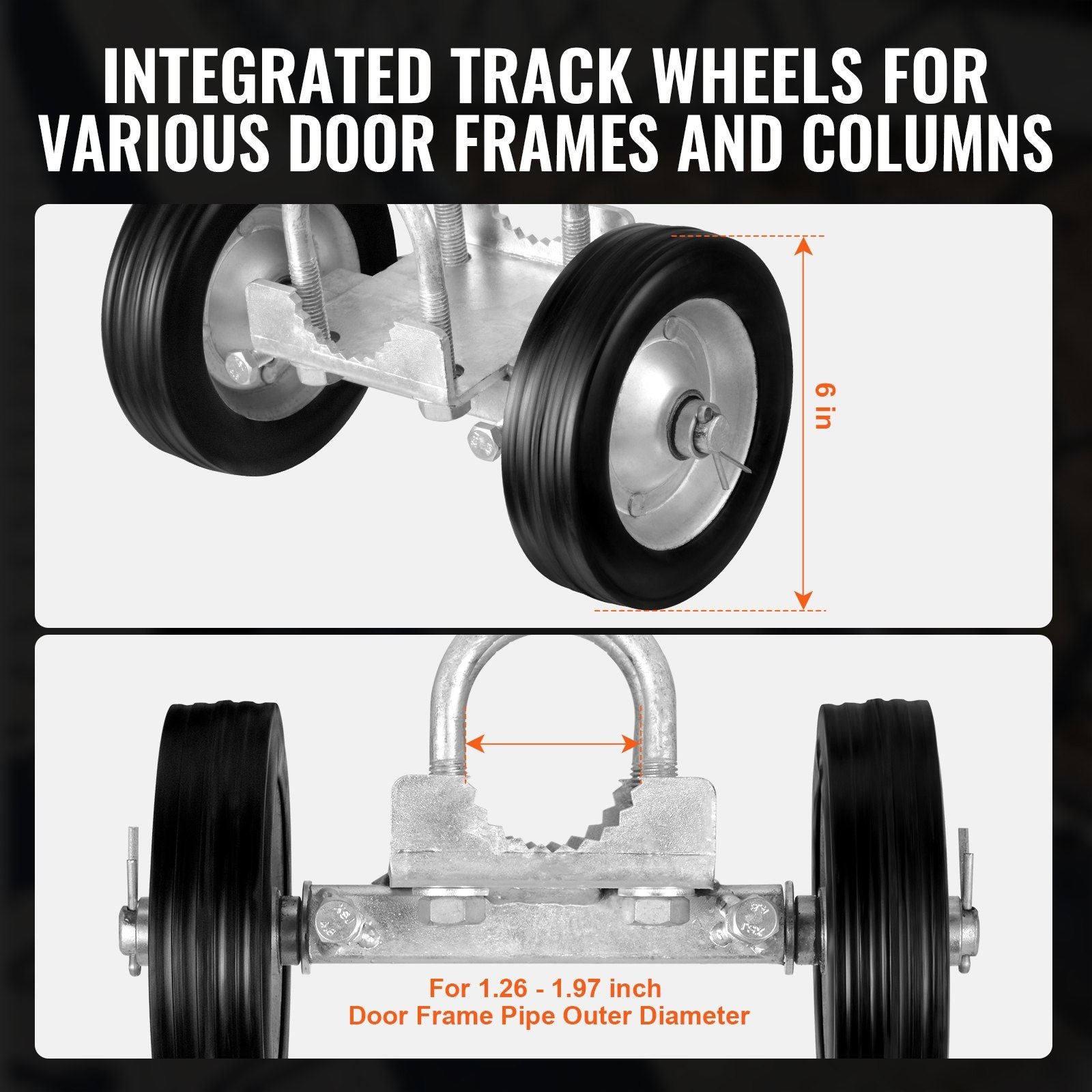 Sliding Gate Kit, 6" Rolling Gate Hardware Kit, Universal Adjustable Sliding Gate Rollers Track Wheels, Heavy V952-HLHMJLJ6INCHO9AC8V0