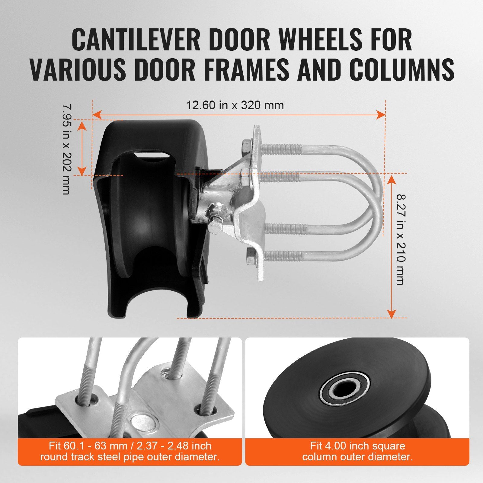 Sliding Gate Kit, Rolling Gate Hardware Kit w/ U-Shaped Wheel Groove for Cantilever Sliding Gates and Rolling V952-HLHMPJGGLDLX7K6SCV0