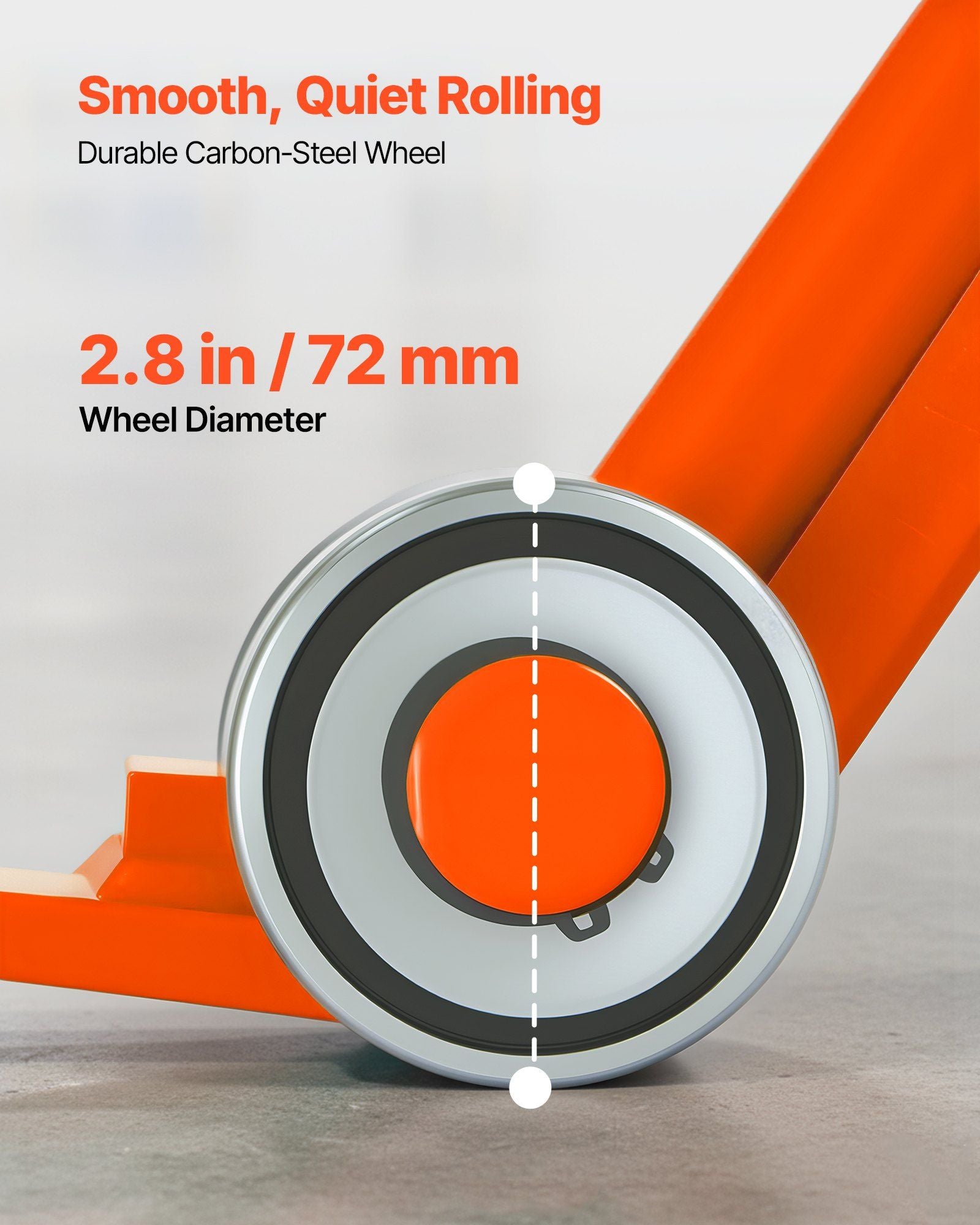 Prylever Bar, 2994 kg Weight Capacity, 1.4 m Carbon Steel Handle Lever Dolly, Pry Lever Bar with Wheels for V952-HLQG60INCH66SB4AX001V0