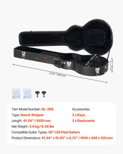 Electric Guitar Hard Case, 1050 mm Gourd-Shaped Guitar Hard Case, With Lock Latch Key Handle, PVC Padding V952-HLXJTYHHLXJH98R2TV0