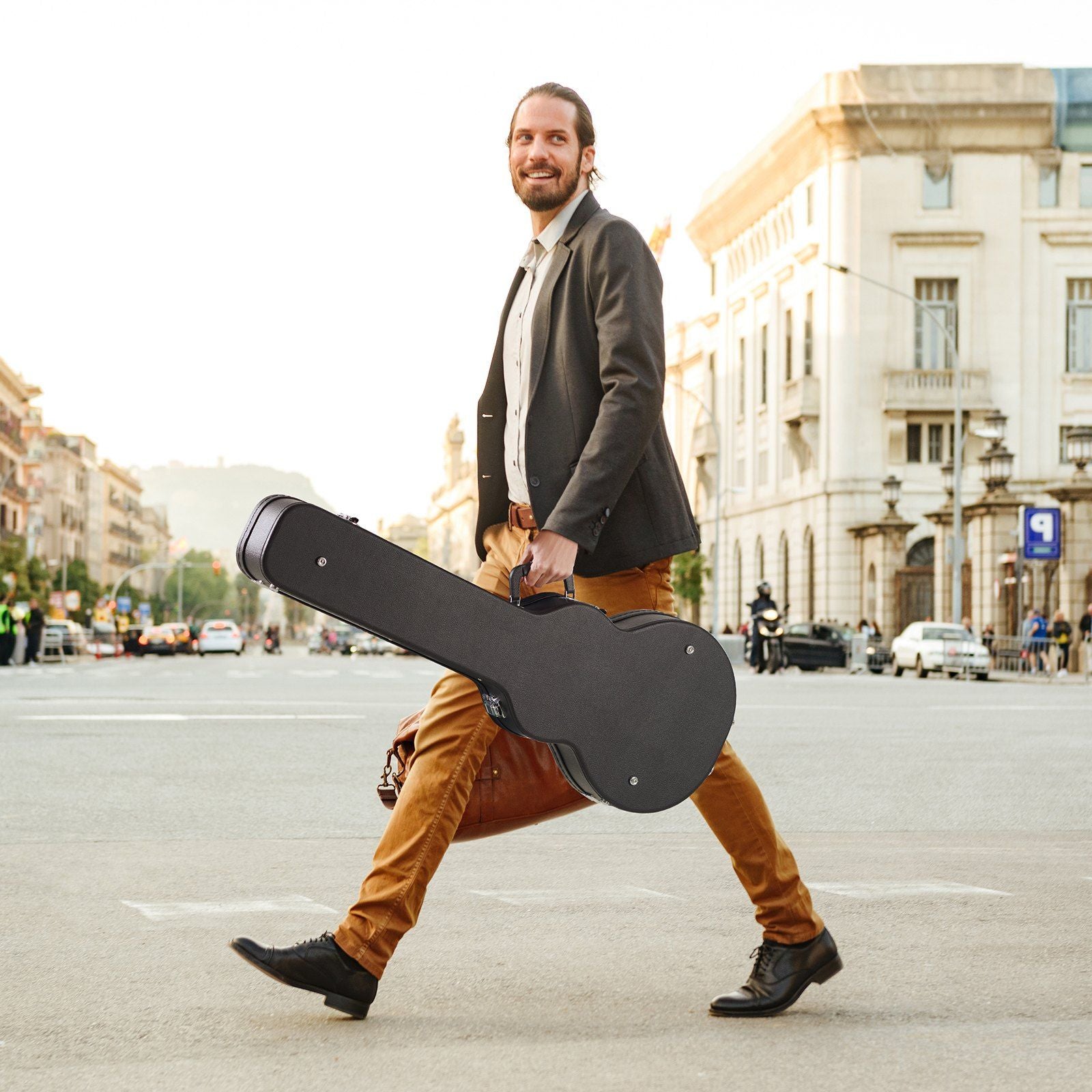 Electric Guitar Hard Case, 1050 mm Gourd-Shaped Guitar Hard Case, With Lock Latch Key Handle, PVC Padding V952-HLXJTYHHLXJH98R2TV0