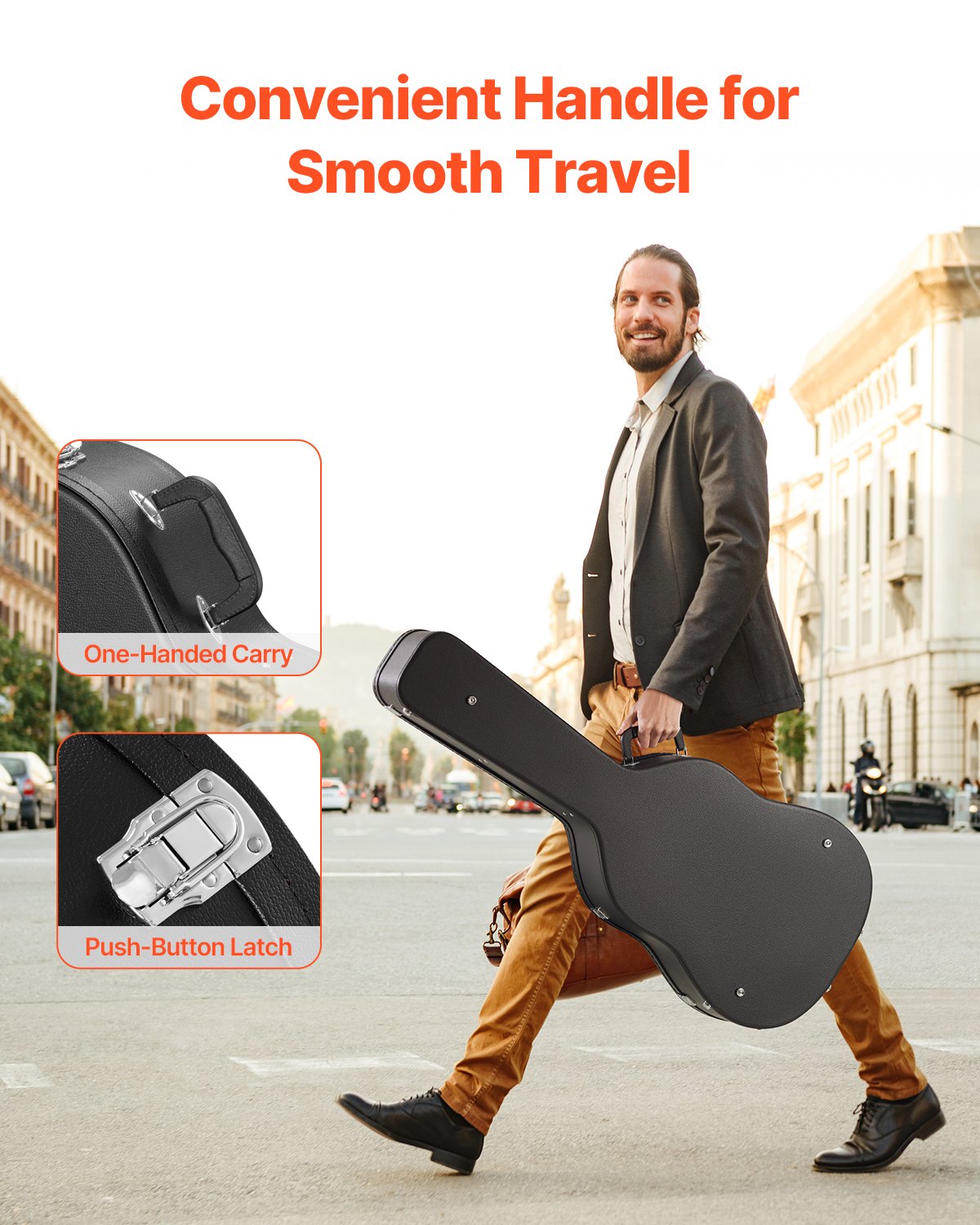 Acoustic Guitar Hard Case 1100 mm With Lock Key And for Acoustic Guitar V952-HLXJTYHHLXJHXE9DEV0