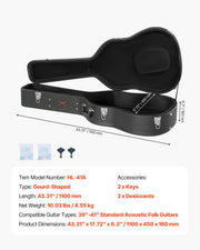 Acoustic Guitar Hard Case 1100 mm With Lock Key And for Acoustic Guitar V952-HLXJTYHHLXJHXE9DEV0