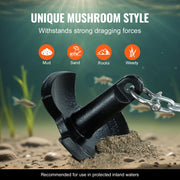 River Anchor, 12 LBS Boat Anchor Cast Iron Black Vinyl-Coated with Shackle, Marine Grade Mushroom Anchor for V952-HMDPZT12B000EDC67V0