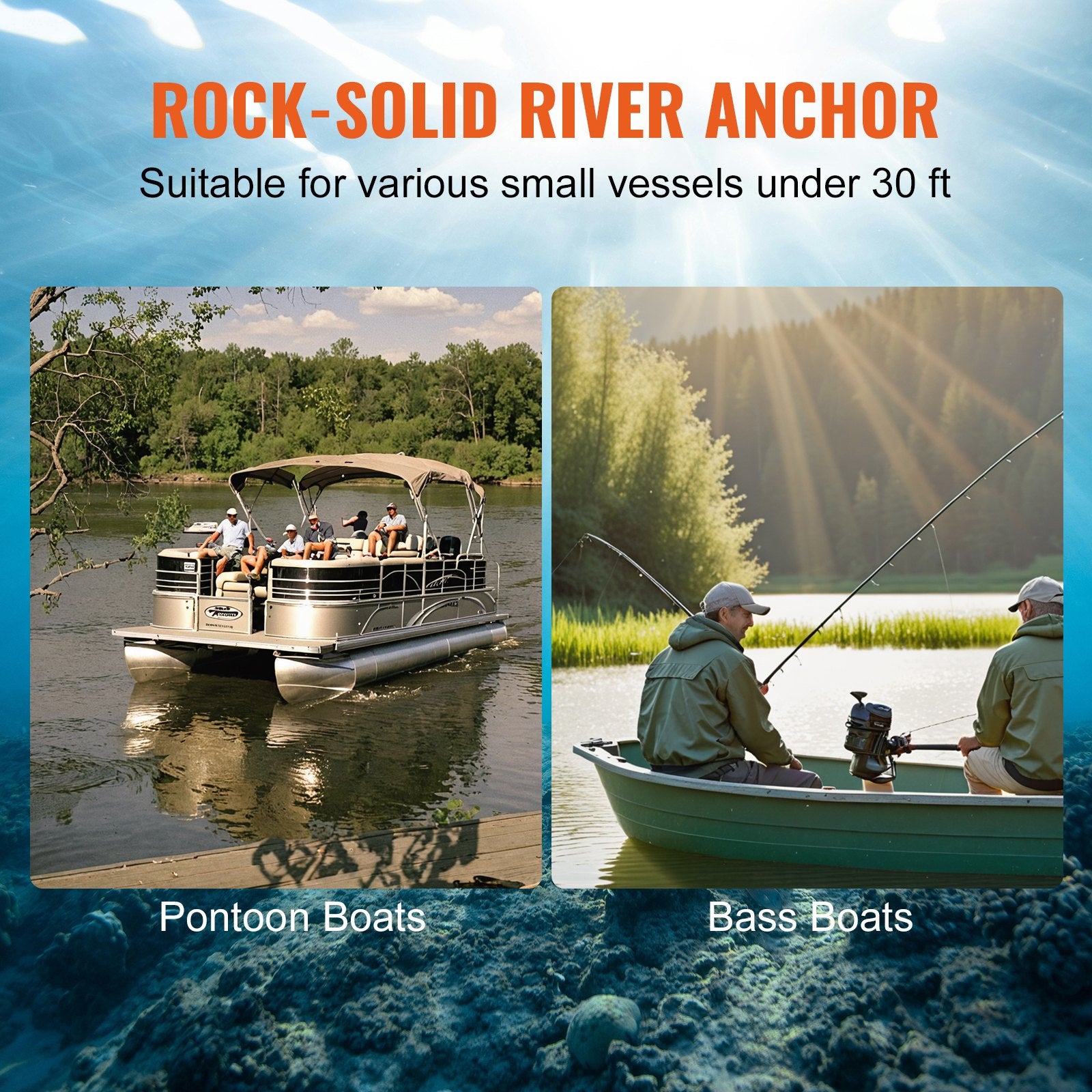 River Anchor 30LB Boat Anchor Cast Iron Black Vinyl-Coated Mushroom Anchor V952-HMDPZT30B000V24ZDV0