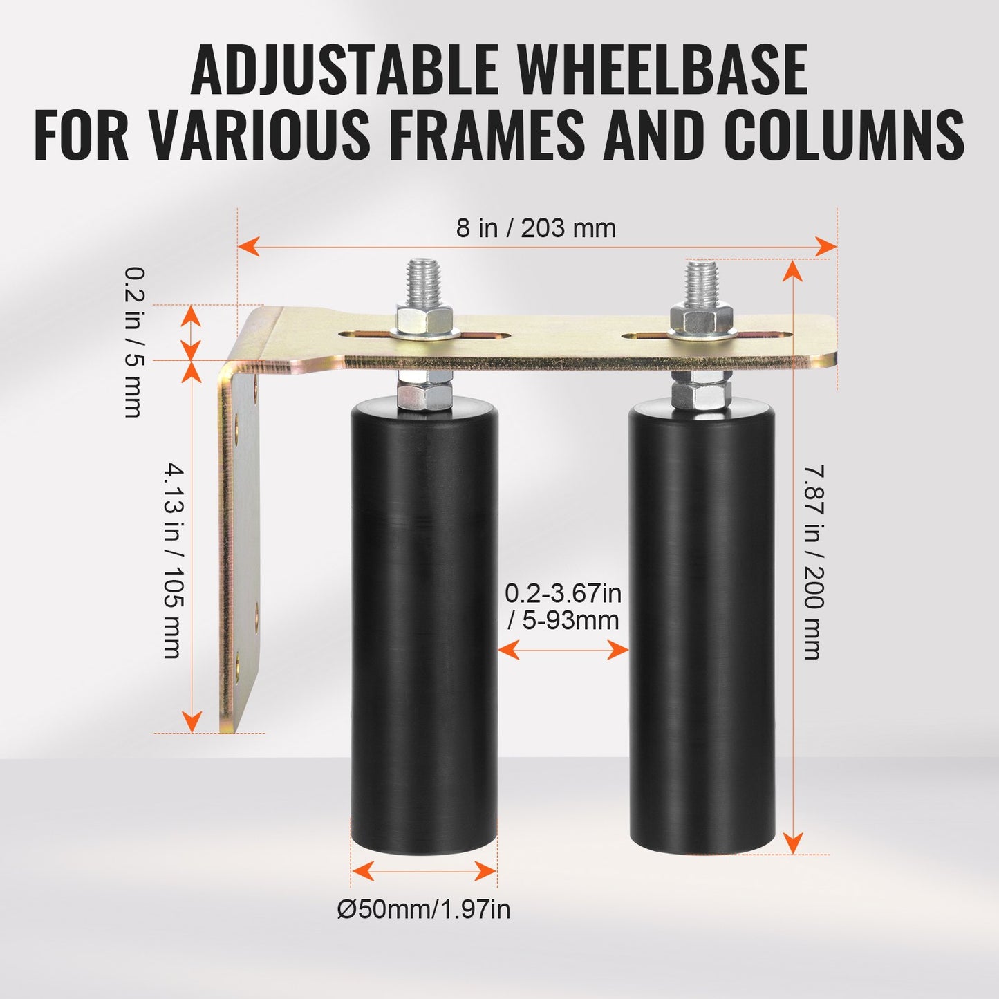 Sliding Gate Kit 6" Rolling Hardware with L-Bracket Adjustable for Door V952-HMDXLHSKDJZJ0Y2M7V0