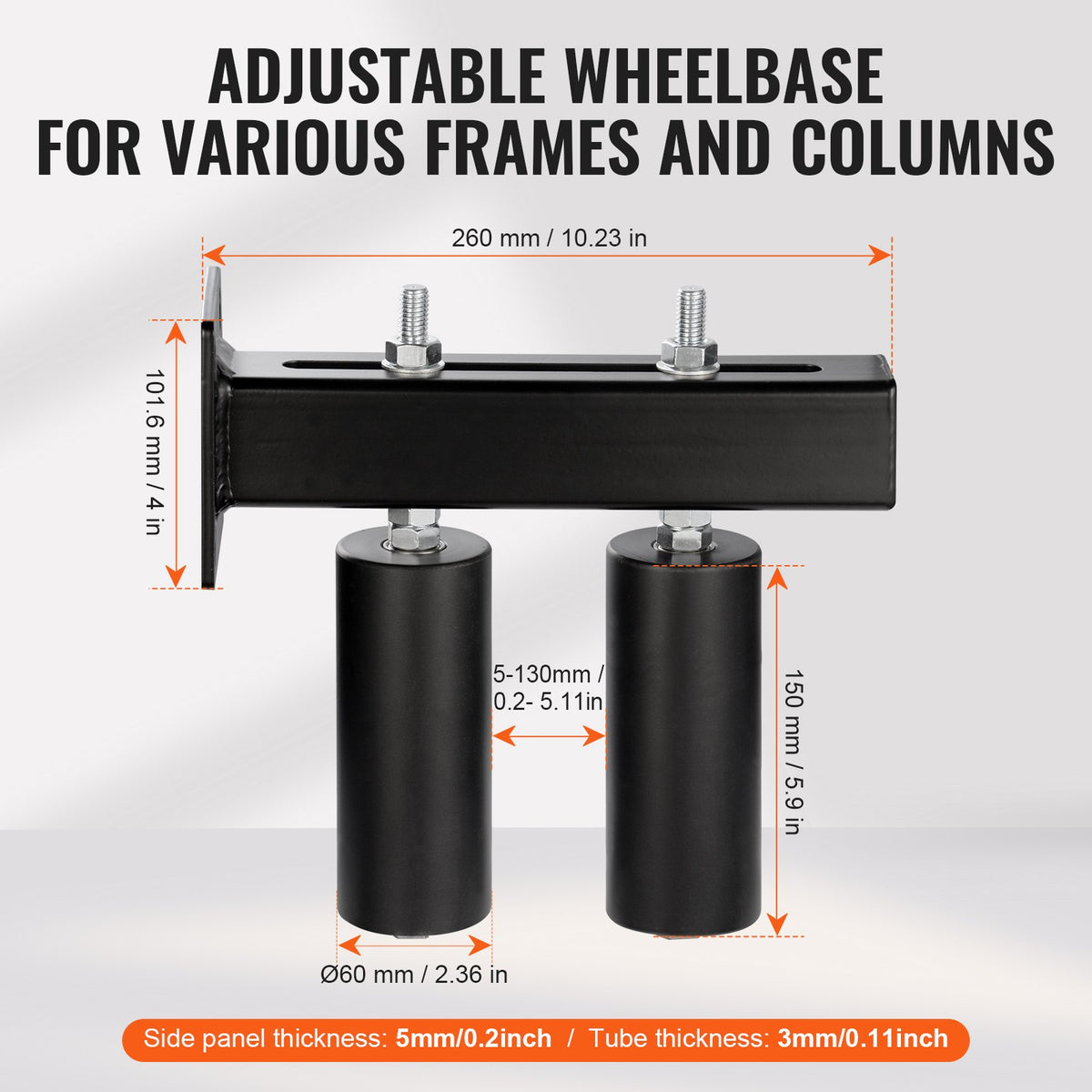 Sliding Gate Kit 6" Rolling Hardware with T-Bracket Adjustable for Door V952-HMDXLKDJZJZJYU354V0