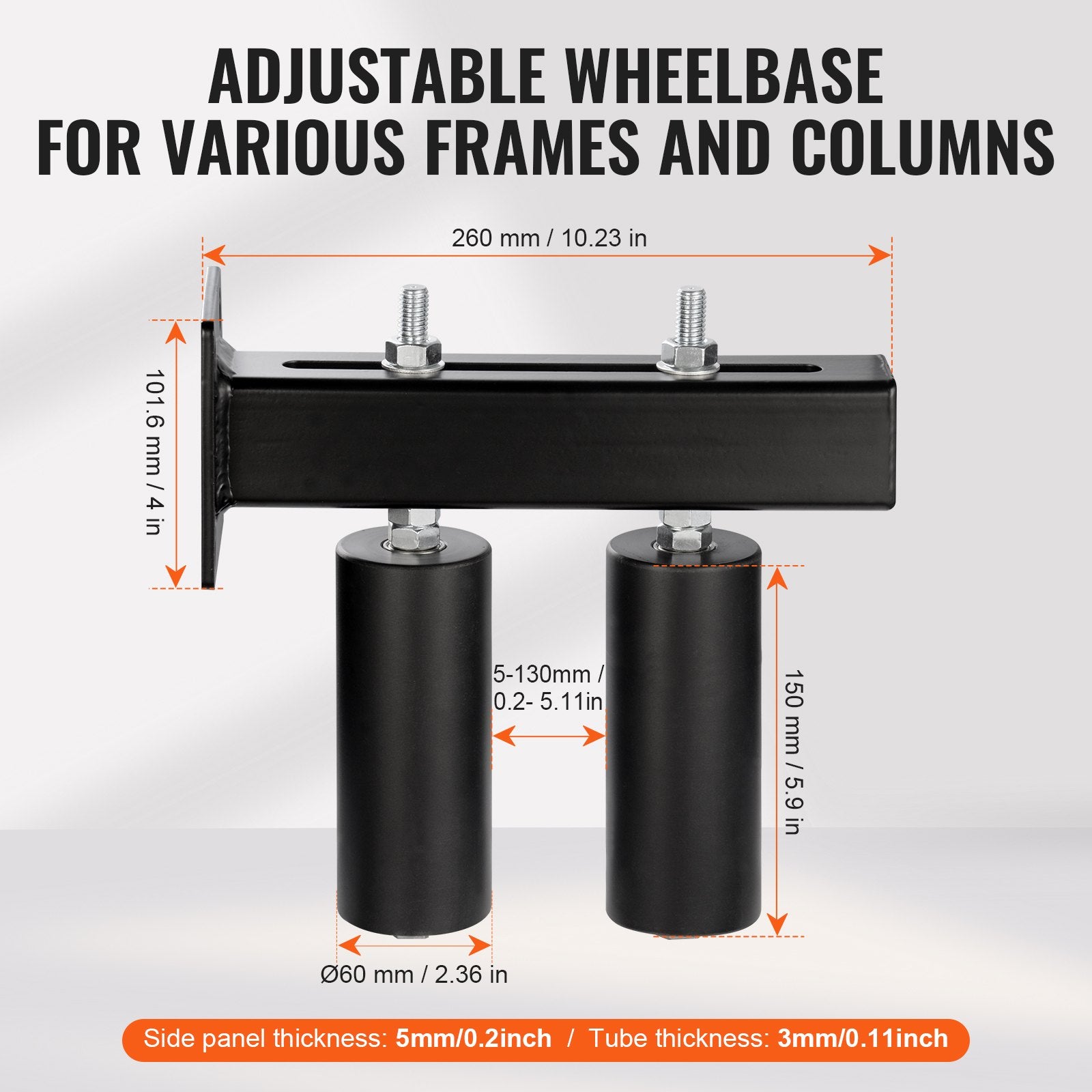Sliding Gate Kit 6" Rolling Hardware with T-Bracket Adjustable for Door V952-HMDXLKDJZJZJYU354V0