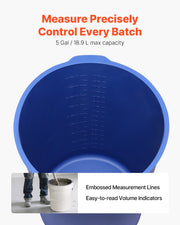 18.9L Bucket Liner for Concrete Mix, Reusable Silicone Mortar Bucket Liner for Thinset Paint Concrete Epoxy V952-HNTJBTFYCXTN39KGL001V0