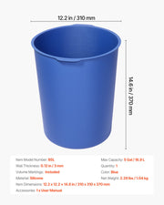 18.9L Bucket Liner for Concrete Mix, Reusable Silicone Mortar Bucket Liner for Thinset Paint Concrete Epoxy V952-HNTJBTFYCXTN39KGL001V0