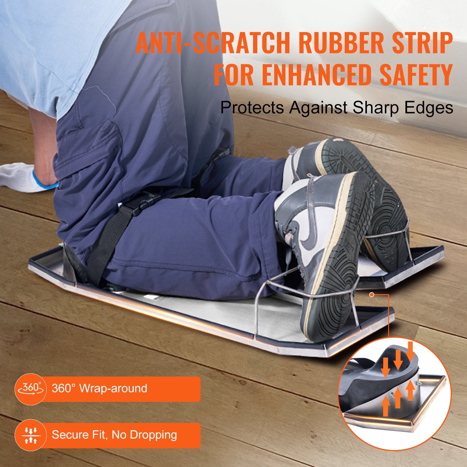 Concrete Knee Boards Stainless Steel, 30'' x 8'' Concrete Sliders, Knee Boards For Concrete, Concrete Knee V952-HNTXGB30X80000001V0