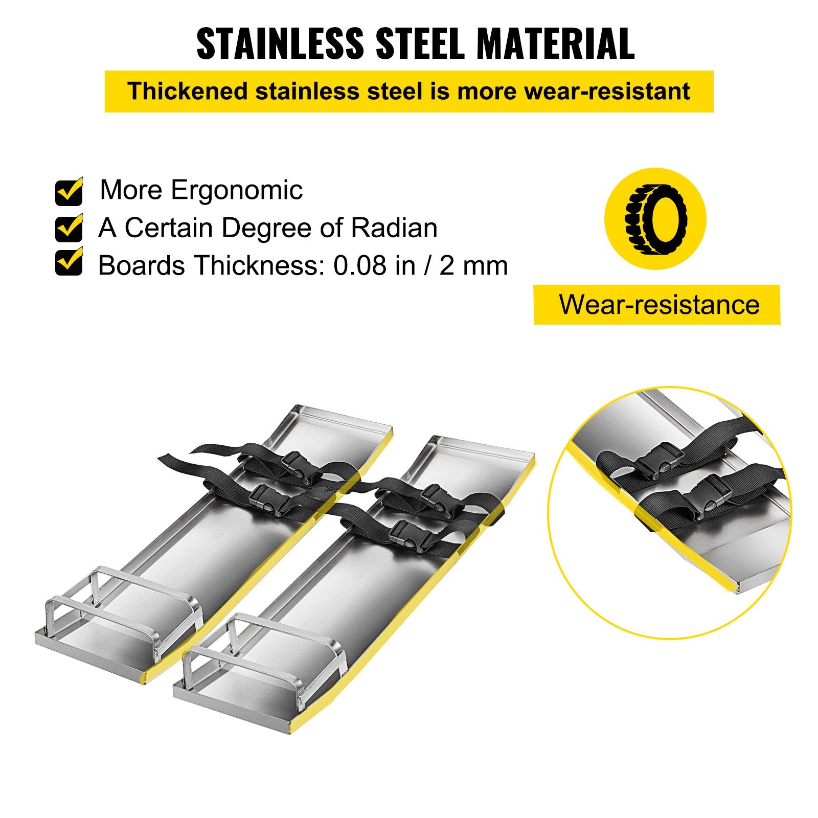 Concrete Knee Boards 70cm x 20cm Slider Knee Boards, Kneeler Board Stainless Steel Kneeboards, Concrete V952-HNTXGB30X8WHD0001V0