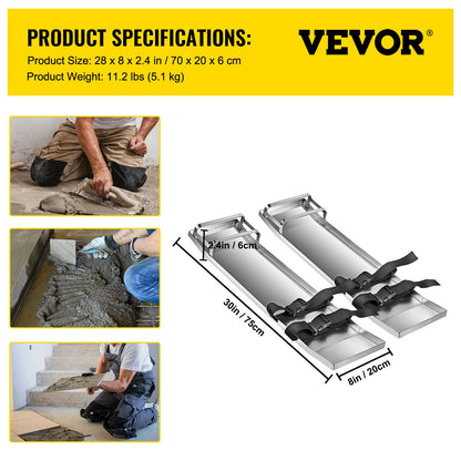 Concrete Knee Boards 70cm x 20cm Slider Knee Boards, Kneeler Board Stainless Steel Kneeboards, Concrete V952-HNTXGB30X8WHD0001V0