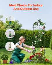 Metal Garden Trellis for Climbing Plant Support 60 x 15 in Rustproof V952-HPJHX1JTH60WGXYFNV0